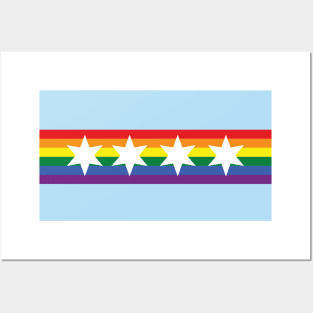 City of Chicago Flag for Gay Pride Posters and Art